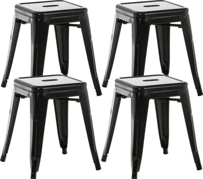 Produktbild von 4er Set Hocker Armin schwarz