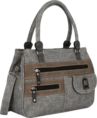 Produktbild von Damen Tasche Schultertasche Henkeltasche Handtasche Leder Optik GRAU (15109)
