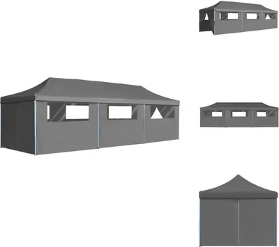 Produktbild von vidaXL Faltzelt Partyzelt Pop-Up mit 8 Seitenwänden 3x9 m Anthrazit -  Pavillons & Partyzelte