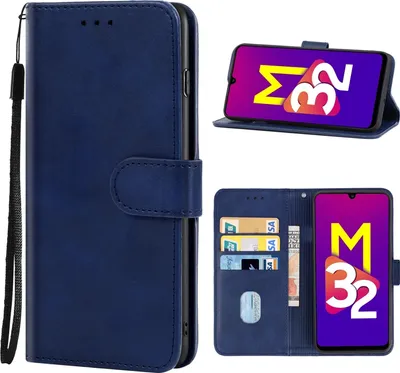Produktbild von Mobigear Wallet  Samsung Galaxy M32 5G Hülle Klapphülle Geldbörse - Blau