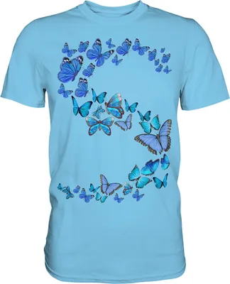 Produktbild von Schöne Blaue Schmetterlinge T-Shirt – Sky Blue / XXL