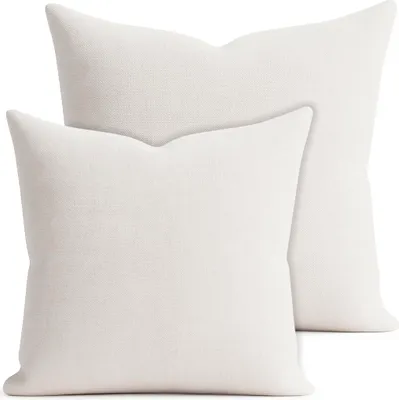 Productafbeelding van Set van 2 kussenhoezen, afmetingen 40x40 cm en 50x50 cm, wit, met rits