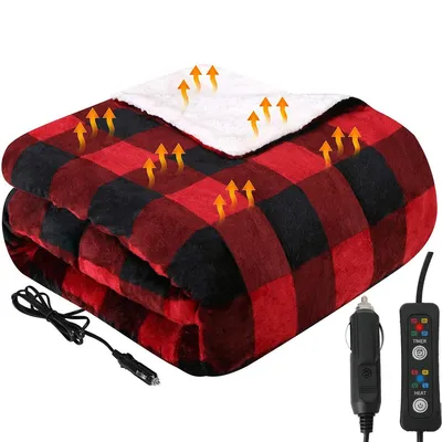 Produktbild von Wärme Decke, Auto-Heizdecke 12V 36W, 150 x 100 cm, 4 Heizstufen und 4 Timer