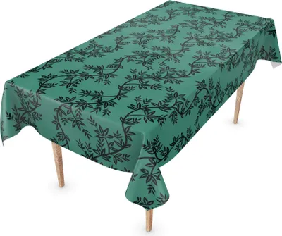 Produktbild von Tischdecke Wachstuch Blumen Grün Robust Wasserabweisend Breite 140 cm Länge 160 cm