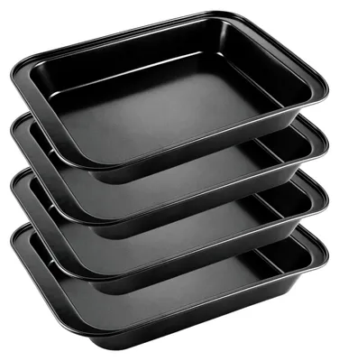 Zdjęcie produktu dla Zestaw 4 blach do pieczenia ze stali nierdzewnej do piekarnika