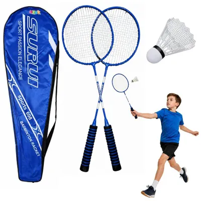 Produktbild von Badminton-Set, Schläger, Federballhülle, blau