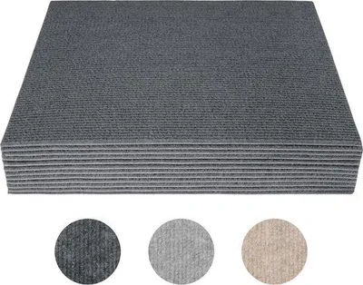 Productafbeelding van Famanu tapijttegels, 12 stuks, 30 x 30 cm, zelfklevend, donkergrijs
