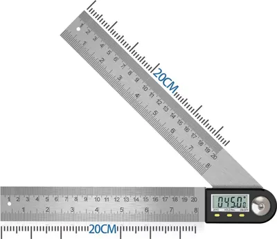 Produktbild von Digitaler Winkelmesser mit LCD-Anzeige, Winkelmesswerkzeug aus Edelstahl für Holzbearbeitungs- und Handwerksprojekte, 360°-Bereich