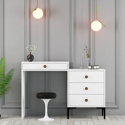 Produktbild von Skye Decor, Lizbon 556 - White, Schminktische, Weiß, 124 x 84,7 x 40 cm