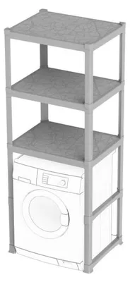 Image de Etagère modulable dessus de machine à laver - Gris - H 184 cm - Jusqu'à 180kg de charge