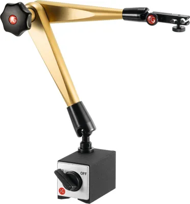 Produktbild von HG Hydraulisches Magnet-Messstativ (mit Fuß) mit mechanischer Feineinstellung am Uhrenhalter, Ausladung: 400 mm