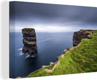 Produktbild von OneMillionCanvasses® - Leinwandbilder - 140x90 cm, Felsformation Dún Briste in Irland, Wandbilder Kunstdruck Wanddekoration
