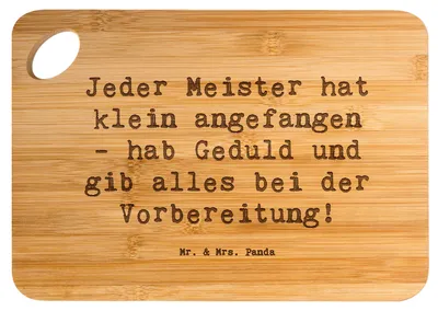 Produktbild von Mr. & Mrs. Panda Frühstücksbrett Spruch Wettkampfvorbereitung meistern - Transparent - Geschenk, Holzbrett, Mutmacher, Zuversicht, Vertrauem, schneidbrett, Küchenbrett