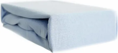 Produktbild von Jersey Spannbettlaken 100% Baumwolle 140-160x200 cm + 25 cm Rundumgummizug Hellblau