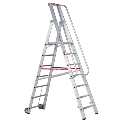 Produktbild von Euroline Premium 32677 Stufenstehleiter mit großer Standplattform 7 Stufen