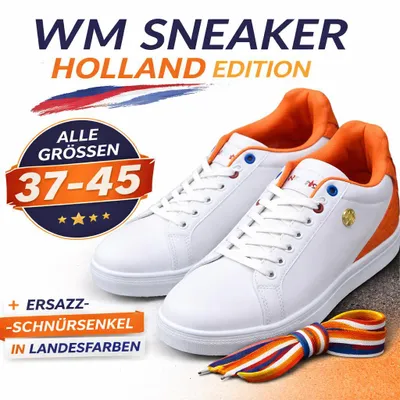 Produktbild von Heroes Sneaker Schnürschuh Halbschuh Weiss Orange Holland Turnschuhe Tennis Gr44