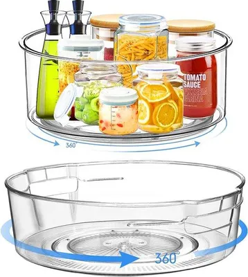 Produktbild von Famanu Kühlschrank Organizer - Drehbare Aufbewahrungsboxen -