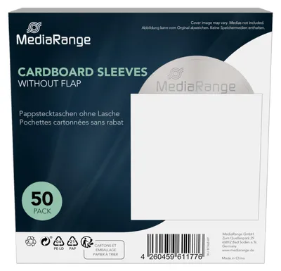 Produktbild von MediaRange Pappstecktaschen o.Lasche u.Sichtf.,50er-Pack,ws