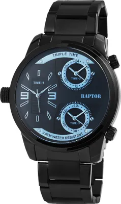 Produktbild von Raptor Herrenuhr "Fox" mit Edelstahlarmband, 3 Uhrwerke