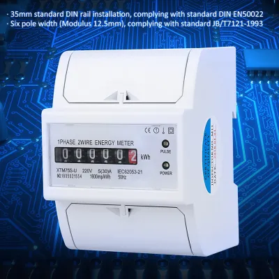 Zdjęcie produktu dla Licznik KWh, 1-fazowy licznik elektryczny, licznik elektryczny na szynę Din, licznik energii na szynę Din, elektroniczny licznik KWh, 1-fazowy licznik energii na szynę Din