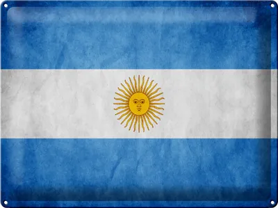 Produktbild von Blechschild Flagge Argentinien, 40 x 30 cm, Blechschilder Fahne Nationalität