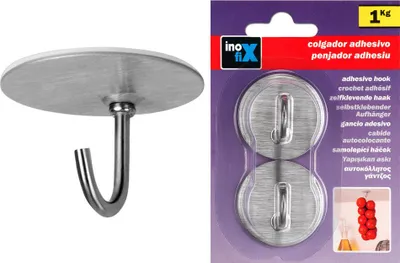 Image de Supports Muraux Adhésifs Inox Inofix Fixation Murale Sans Perçage, Inox Durable - Inofix