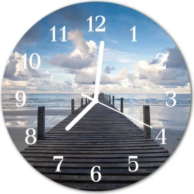 Produktbild von Glasuhr Wanduhr Küchenuhr Echt-Glas 30fi cm Brücke mehrfarbig