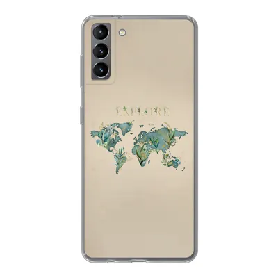 Produktbild von MuchoWow® Handyhülle Schutzhülle Hülle für Samsung Galaxy S21 Plus Weltkarte - Pflanzen - Wasser Silikon Softcase Handy Hülle - Handy-Tasche