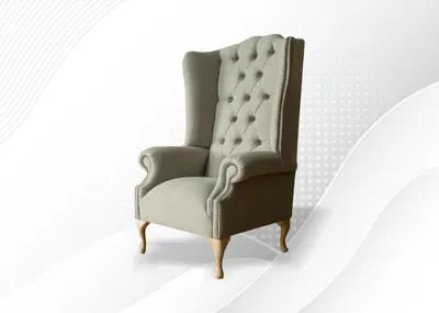 Produktbild von Grauer Ohrensessel Sessel Couch Polster Sofa Textil Chesterfield Couchen Lounge