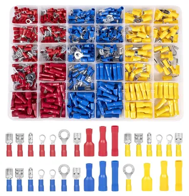 Produktbild von 480 Stück Kabelschuhe Set 30 Type KFZ Flachstecker Quetschverbinder