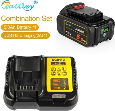Immagine prodotto di Batterie per utensili elettrici, compatibilità 18 V/20 V, alta capacità, set di batterie da 5 Ah