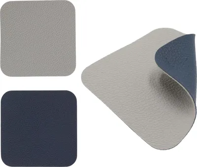 Produktbild von 12 Stück Untersetzer Blau Grau Rechteckig zum Wenden