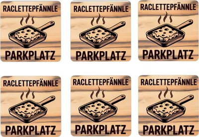 Produktbild von Raclette-Pfännle 6er Set Untersetzer aus Holz