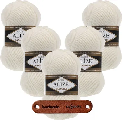 Produktbild von 5 x ALIZE Lanagold 62 Light Cream mit Label