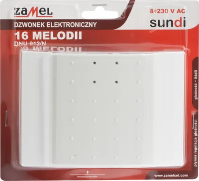 Immagine prodotto di Campanello 16 melodie 8-230V ecru, DNU-912/N-ECR, sundi Zamel