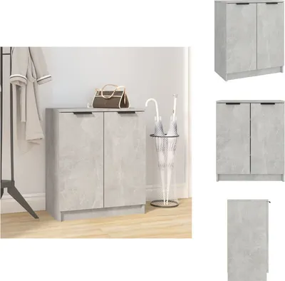 Produktbild von vidaXL Schuhschrank Betongrau 59x35x70 cm Holzwerkstoff -  Schuhregale & -schränke