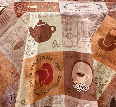 Produktbild von PVC Tischdecke Cappuccino Wachstuch · Eckig · Länge & Breite wählbar · abwaschbare Tischdecke · Kaffee Coffee Mocca braun, Größe:140 x 2500 cm