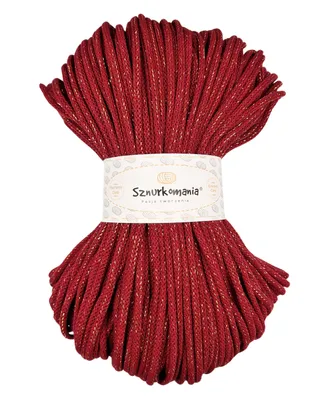 Produktbild von Glitzer-Baumwollkordel 5 mm, Kordel mit Kern, geflochtene Kordel mit Metallicfaden, Häkelkordel, Makrameekordel, Glanzkordel, viele Farben