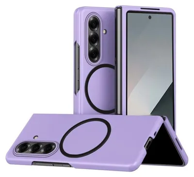 Image de Coque pour Samsung Galaxy Z Fold 7, Protection Antichoc avec Cercle Magnétique - Violet