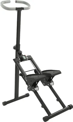Obrázek produktu pro Stepper pro domácí použití – vertikální lezecký trenažér – skládací – s madlem – do 100 kg – 41 × 78 × 133,5 cm – černý