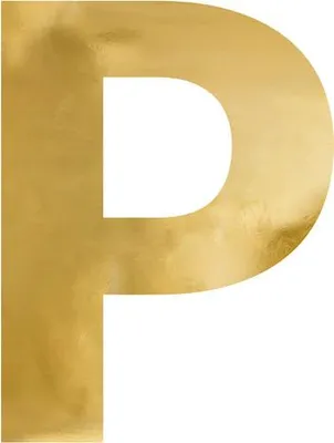 Produktbild von Spiegelbuchstabe „P“, gold, 45x60 cm