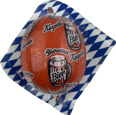 Produktbild von Food-United Bierkugel 500g Brühwurst aus Bayern von ZIMMERMANN Fleischwerke, Bierwurst passend für Brotzeit und Bier - Herzhaft-würzig, grobe Körnung & aromatische Senfkörner