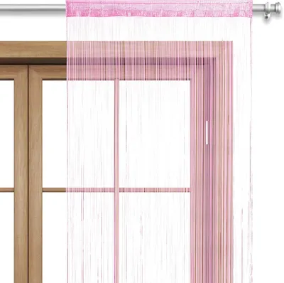 Zdjęcie produktu dla Zasłona z drutu, kolor różowy, 90 x 245 cm, możliwość prania, regulowana, idealna do drzwi i jako przegroda