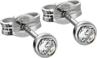 Produktbild von Paar Ohrstecker Silber 925er Rhodiniert 3,5mm Zirkonia Damen Herren Kinder 1995