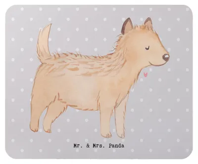 Produktbild von Mr. & Mrs. Panda Mouse Pad Cairn Terrier Lebensretter - Grau Pastell - Geschenk, mauspad laptop, computer, mousematte, Mousepad