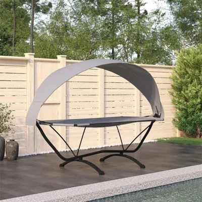 Immagine prodotto di Sedia da esterno - Lettino da giardino - Lettino prendisole per balcone - Giardino - Struttura in acciaio grigio