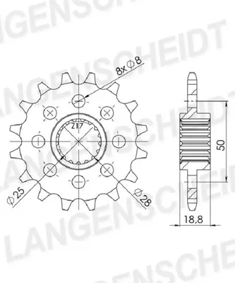 Produktbild von Ritzel Supersprox 520 - 15Z CST-705:15|feinverzahnt 25,0/28,0