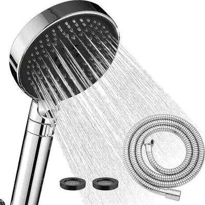 Produktbild von Famanu Duschkopf mit 3 Strahlarten - Chrom, 1,5 m - 1,8 m
