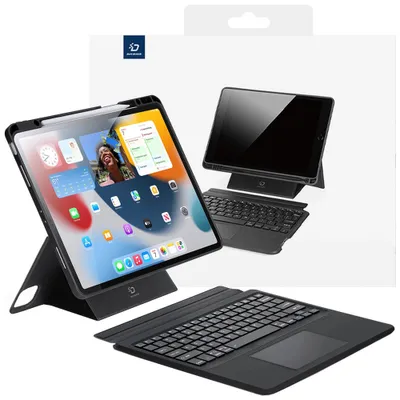 Produktbild von DUX DUCIS DK klappbares Case mit kabelloser Tastatur passend für iPad Air 13 (2024)/Pro 12.9 (2020/2021/2022) schwarz