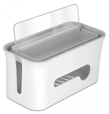 Obrázek produktu pro DELOCK Kabelmanagement Box mit Aufbewahrungsfach weiß / grau